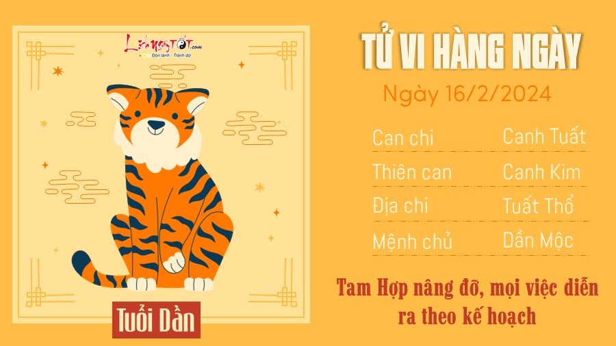 Tử vi ngày 16/2/2024 của 12 con giáp - Dần Tu vi ngay 16/2/2024 cua 12 con giap - Dan
