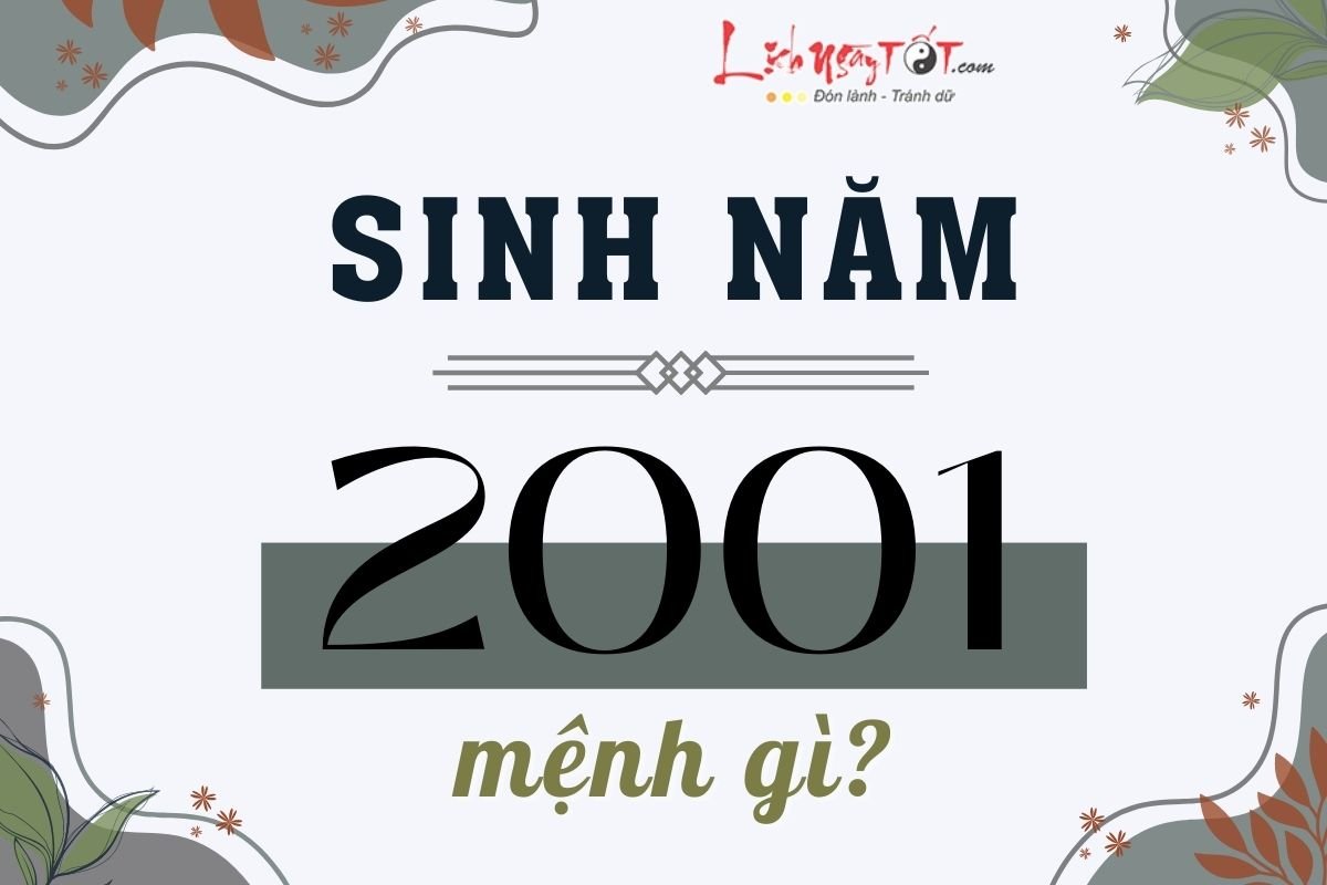 Sinh năm 2001 mệnh gì? Sinh nam 2001 menh gi?