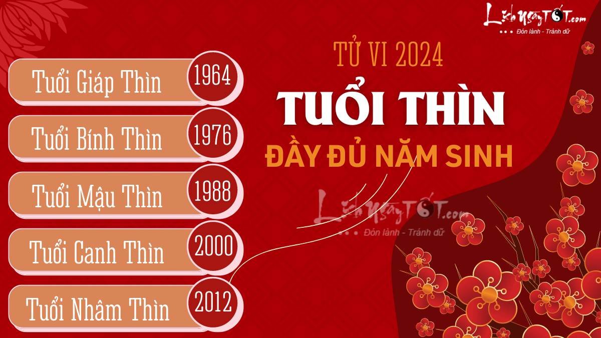 Tu vi 2024 tuoi Thin theo tung nam sinh