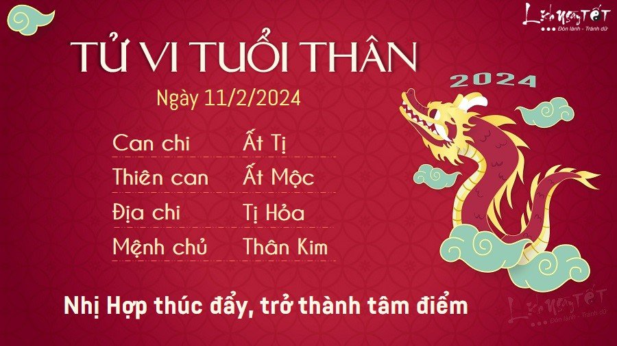Tu vi hang ngay 11/2/2024 - Than
