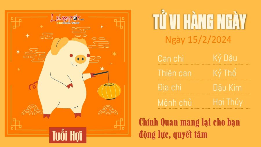 Tu vi hang ngay 15/2/2024 cua 12 con giap - tuoi Hoi