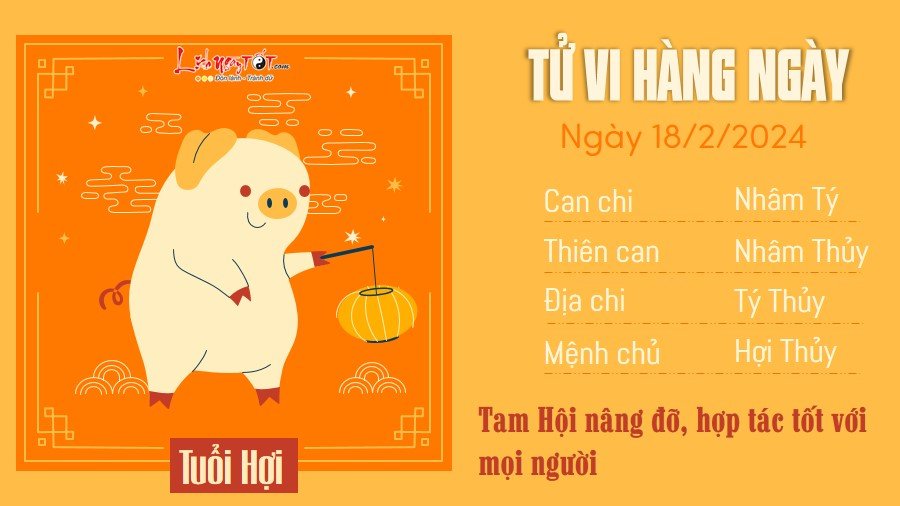 Tử vi hàng ngày 18/2/2024 - Hợi Tu vi hang ngay 18/2/2024 - Hoi