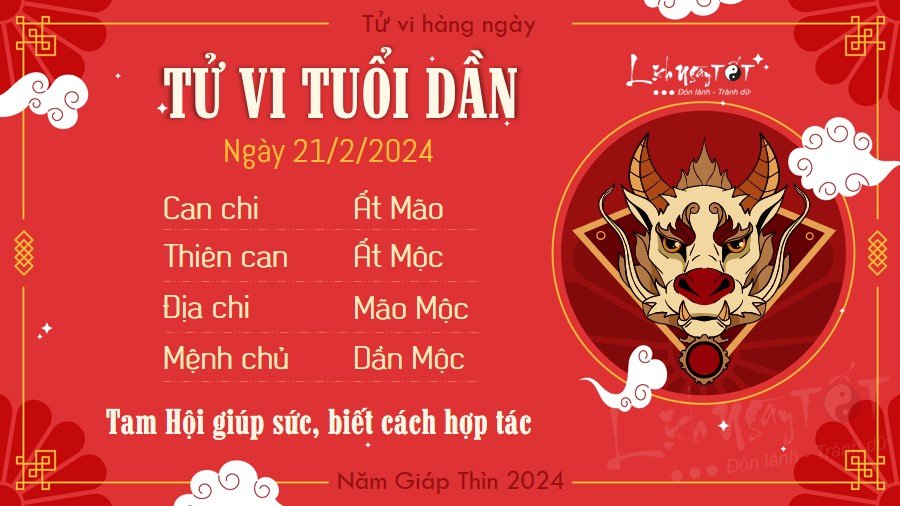 Tử vi hàng ngày 21/2/2024 - Dần Tu vi hang ngay 21/2/2024 - Dan
