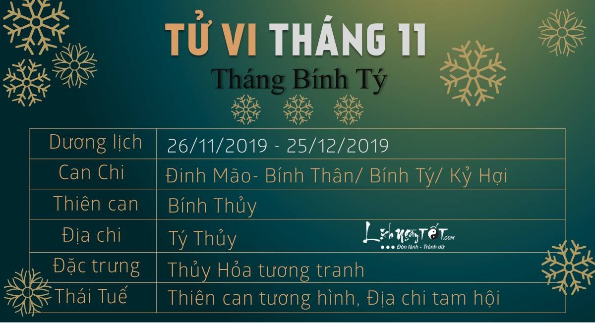 Tu vi thang 11 Binh Ty 12 con giap