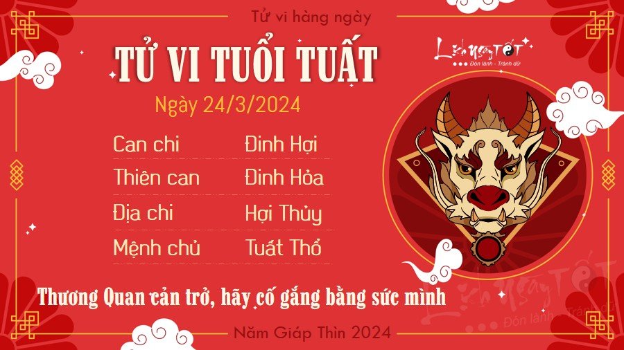 Tu vi hang ngay 24/3/2024 - Tuat