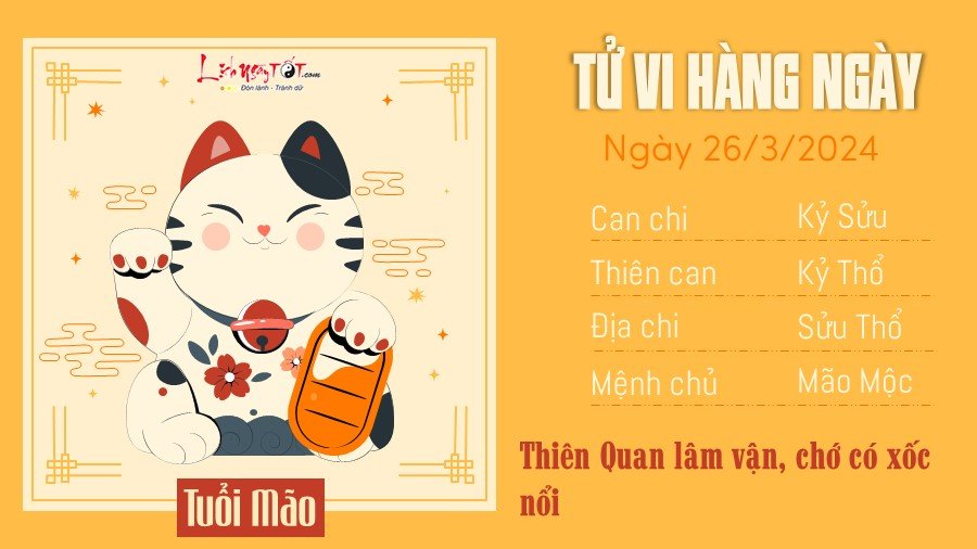 Tu vi hang ngay 26/3/2024 - Mao