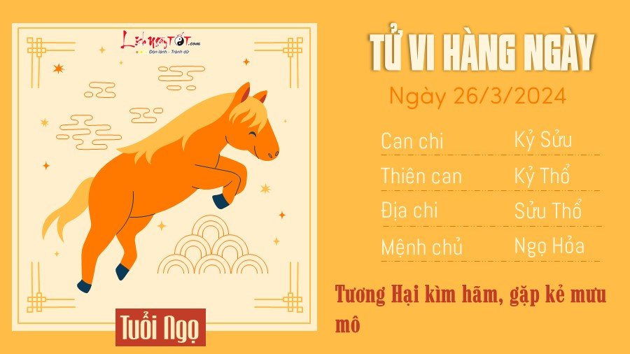 Tu vi hang ngay 26/3/2024 - Ngo