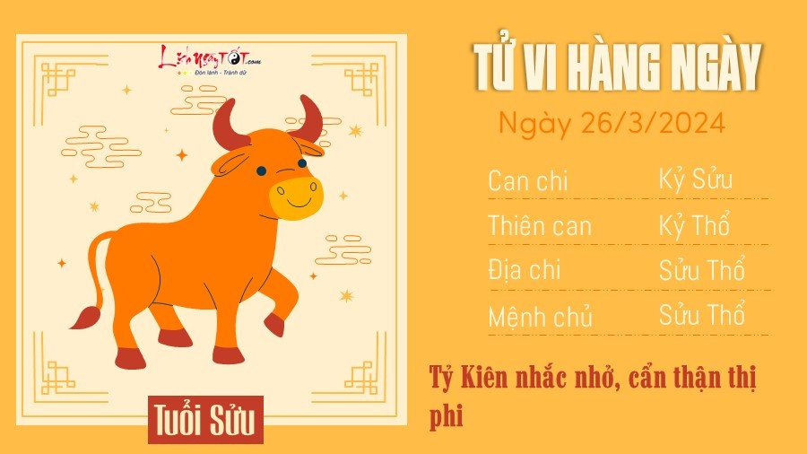 Tu vi hang ngay 26/3/2024 - Suu