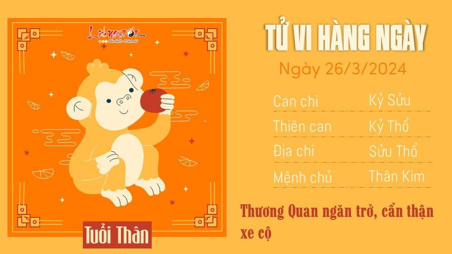 Tu vi hang ngay 26/3/2024 - Than