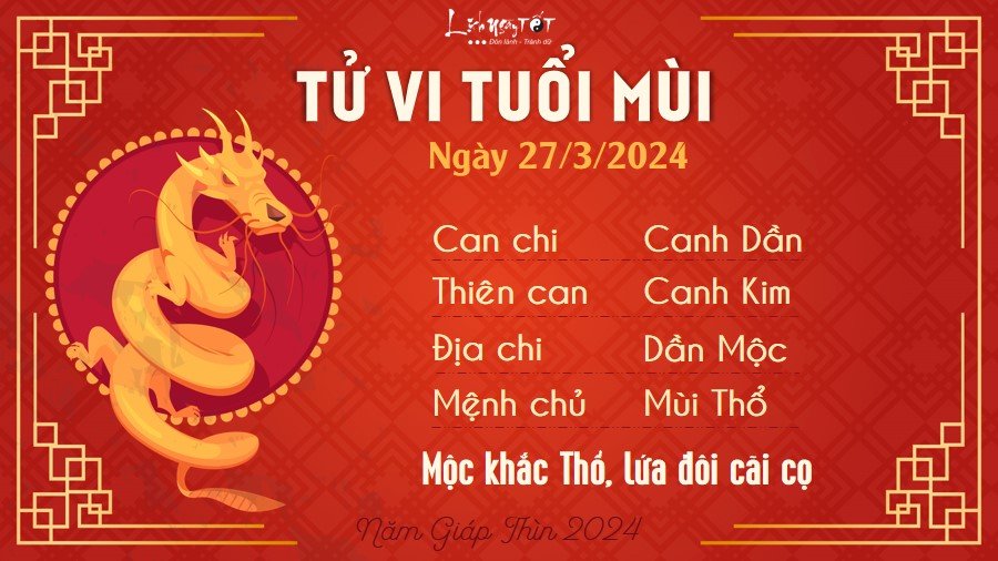 Tu vi hang ngay 27/3/2024 - Mui