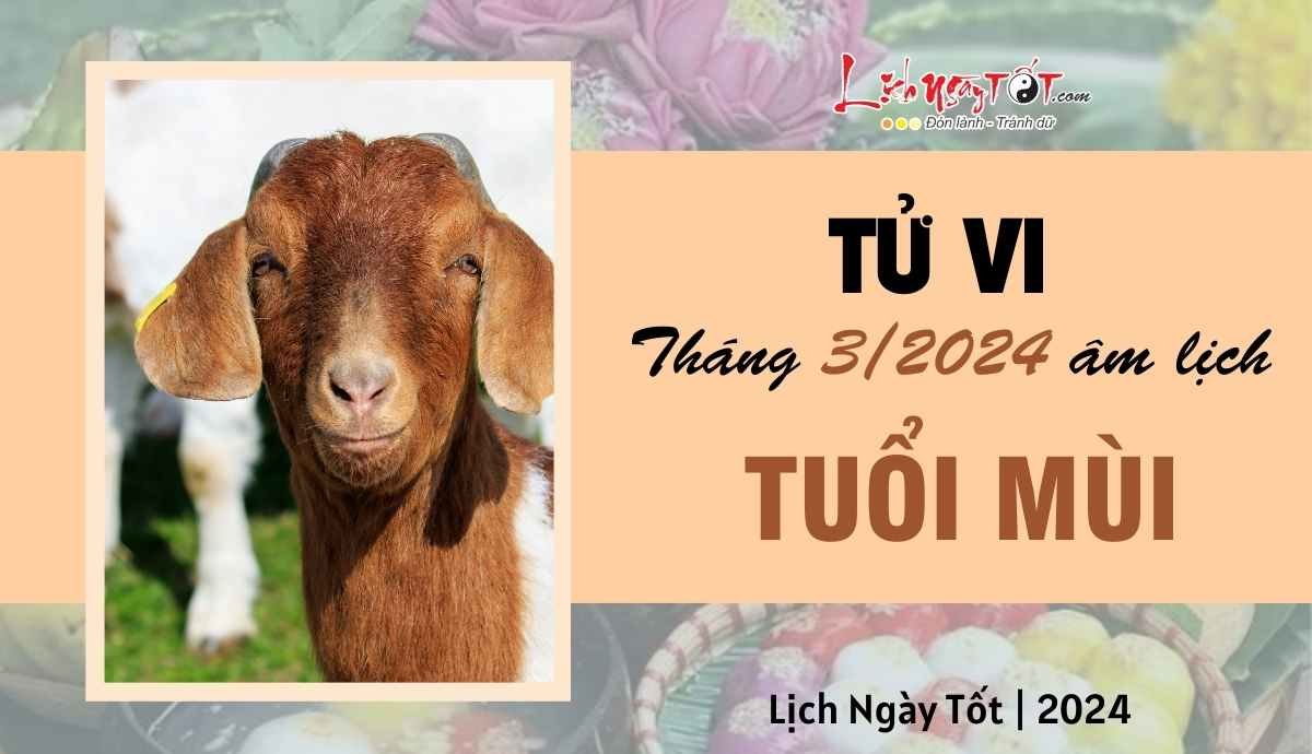 Tu vi thang 3/2024 tuoi Mui am lich