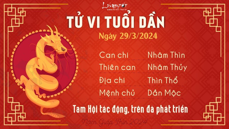 Tử vi hàng ngày 29/3/2024 của 12 con giáp - Dần Tu vi hang ngay 29/3/2024 cua 12 con giap - Dan