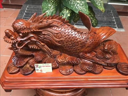 ca chep phong thuy tuong go ca chep phong thuy tuong go