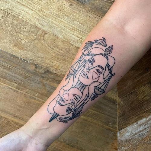 Hình xăm Song Ngư trừu tượng Hinh xam Song Ngu truu tuong