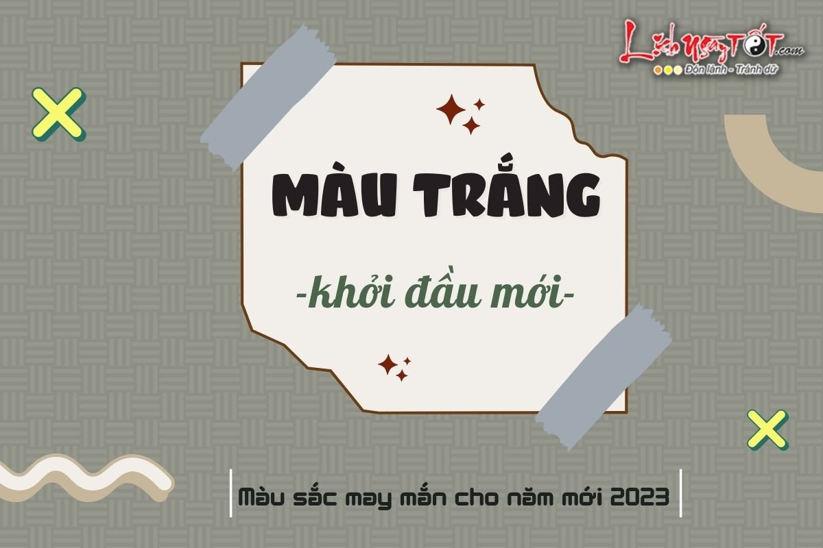 Mau sac may man cho nam moi 2023 - Mau trang