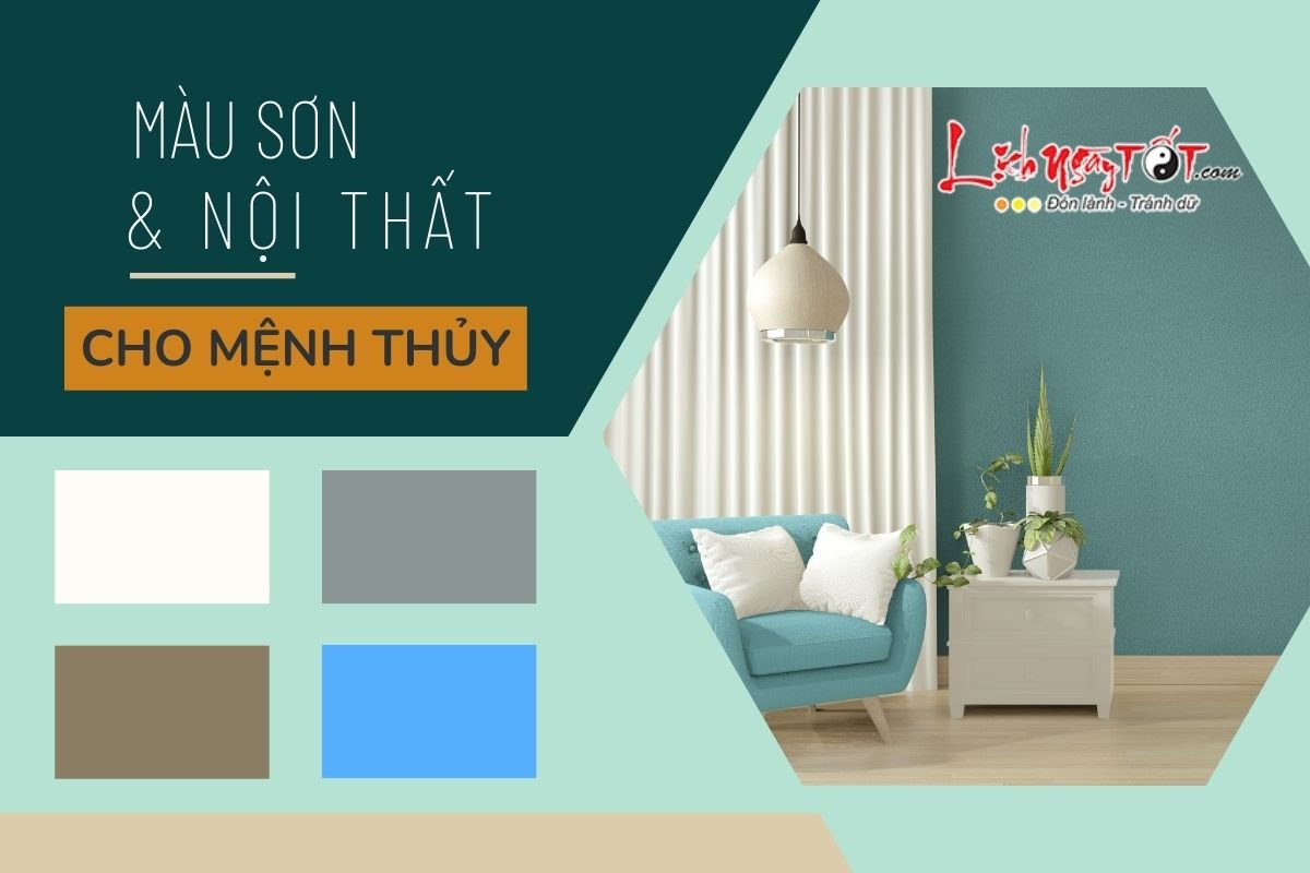 Màu sơn và nội thất cho mệnh Thủy Mau son va noi that cho menh Thuy