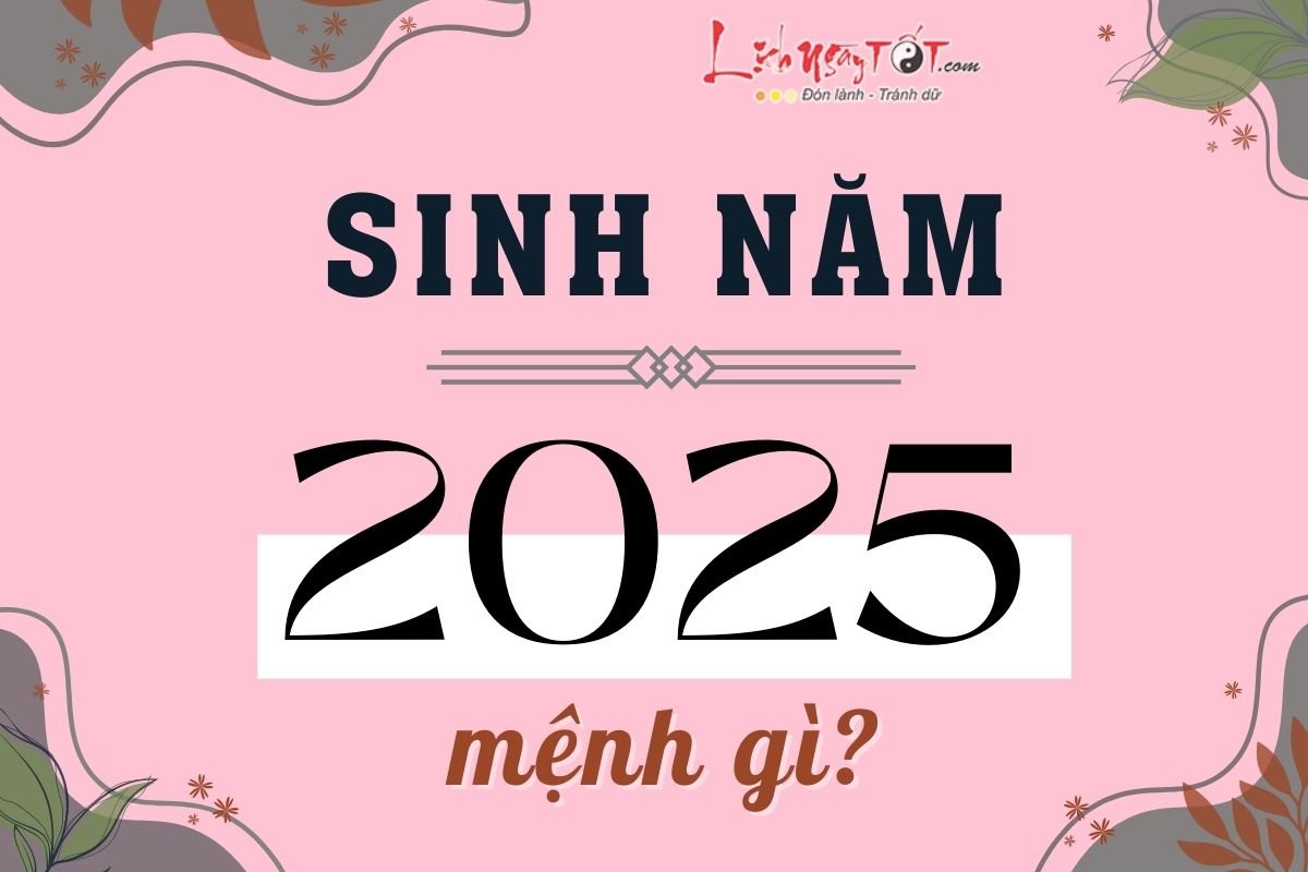 Sinh năm 2025 mệnh gì Sinh nam 2025 menh gi