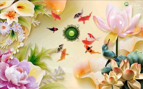 tranh ca chep va hoa sen tranh ca chep va hoa sen