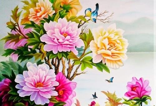 tranh phong thuy hoa mau don