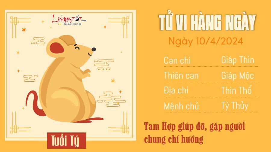 Tu vi hang ngay 10/4/2024 - Ty