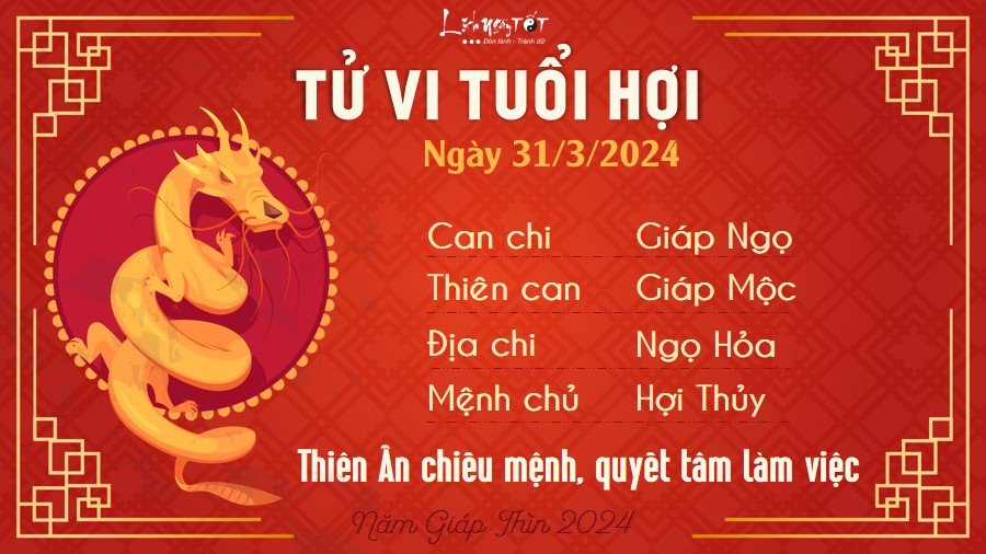 Tu vi hang ngay 31/3/2024 - Hoi