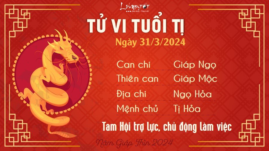 Tu vi hang ngay 31/3/2024 - Ti