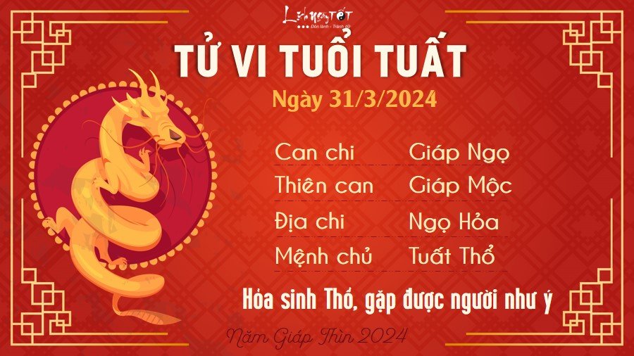 Tu vi hang ngay 31/3/2024 - Tuat