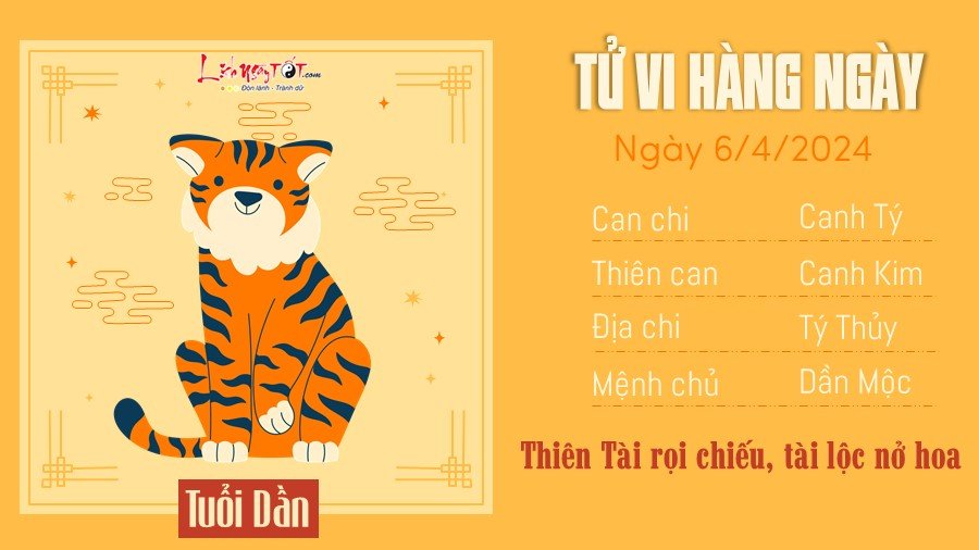 Tu vi hang ngay 6/4/2024 tuoi Dan