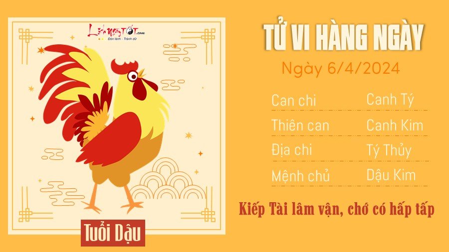 Tu vi hang ngay 6/4/2024 tuoi Dau
