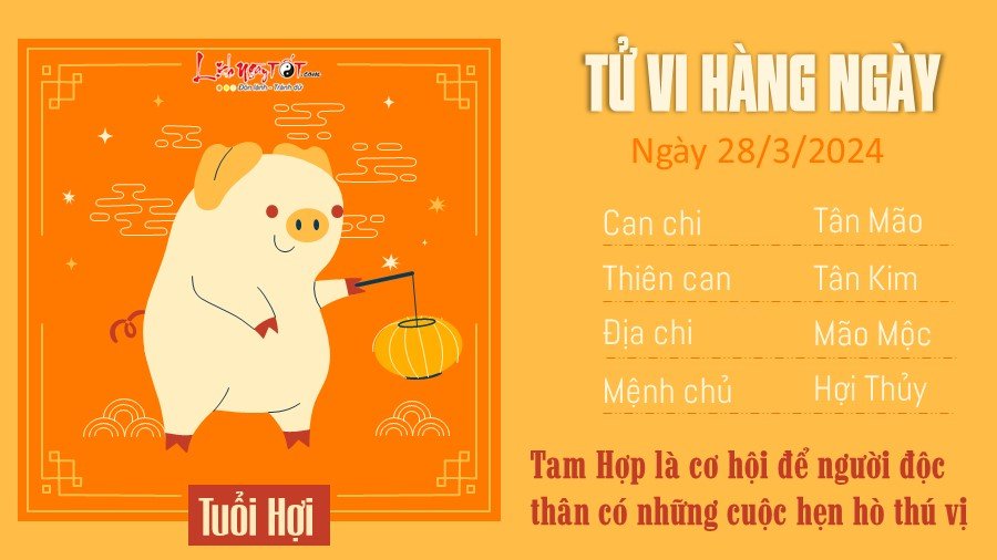 Tu vi ngay 28/3/2024 cua 12 con giap - Tuoi Hoi