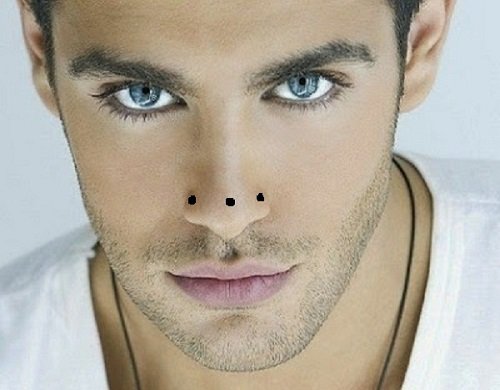 Vị trí nốt ruồi ở sống mũi và cánh mũi Vi tri not ruoi o song mui va canh mui