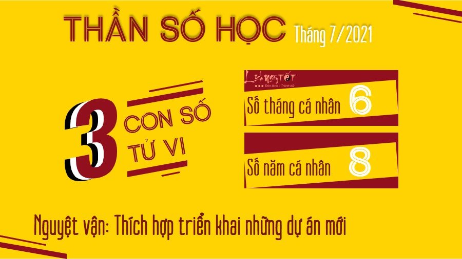 Xem bói ngày sinh tháng 7/2021 - số tử vi 3