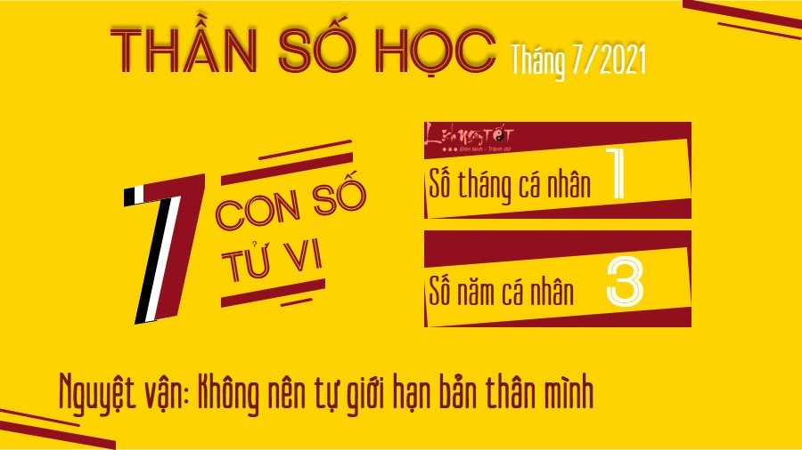 Xem bói ngày sinh tháng 7/2021 - số tử vi 7