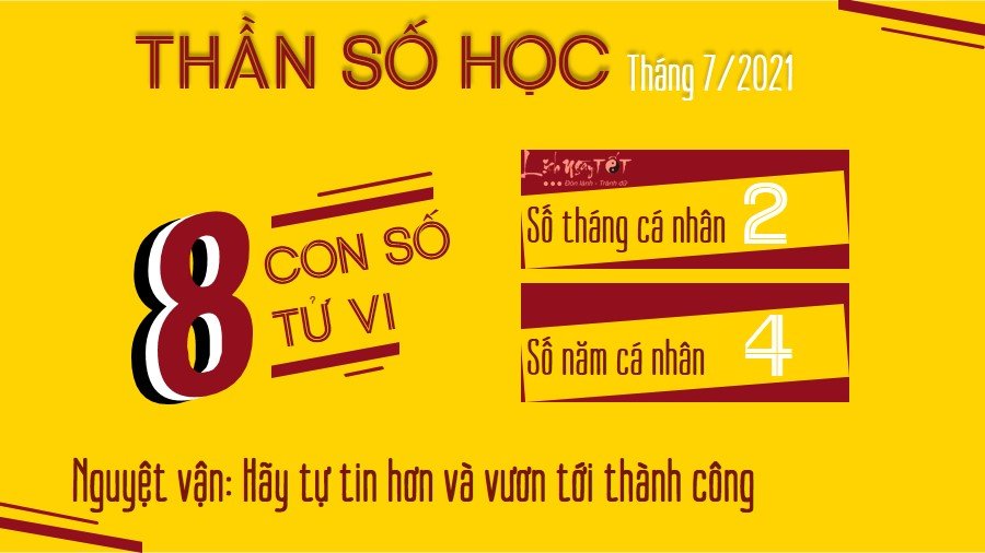 Xem bói ngày sinh tháng 7/2021 - số tử vi 8